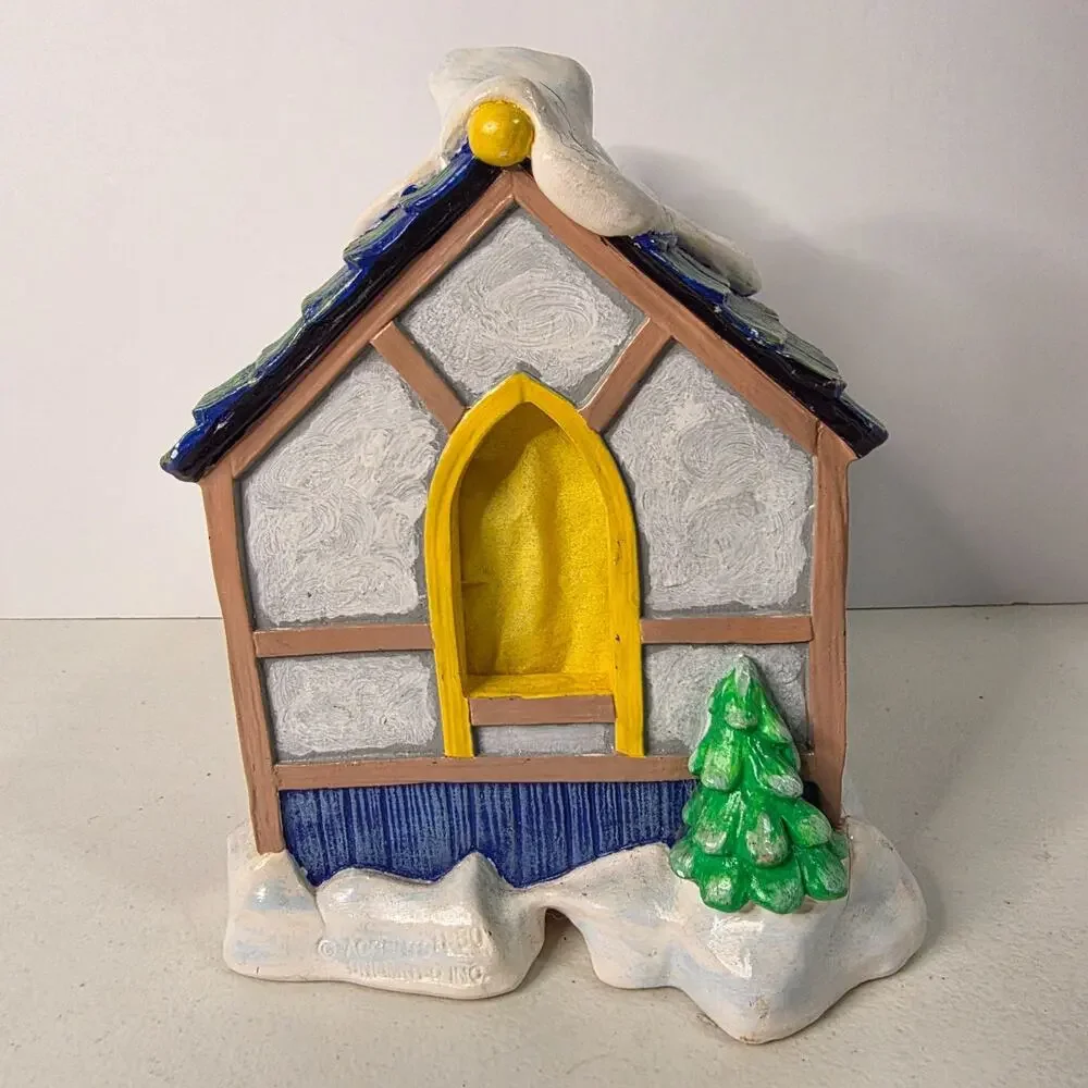 Vintage Hand Painted Ceramic Christmas Church Holiday Village Decor